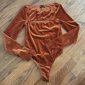 Urban Outfitters Rust Ribbed Body Suit